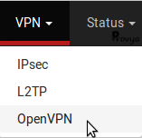 menu VPN > OpenVPN - pfSense Provya