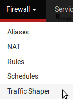 menu Firewall > Traffic Shaper pfSense - Provya