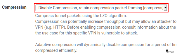 Désactiver la compression LZO sur les liens OpenVPN sous pfSense - Provya