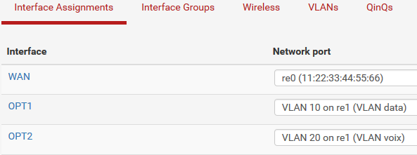 Création interface logique pfSense