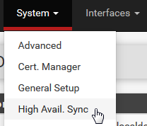 menu System > High Avail. Sync - pfSense