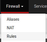 menu Firewall > Rules