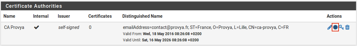 Exporter un CA pfSense - Provya