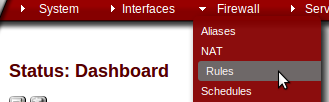 Menu Firewall Rules pfSense