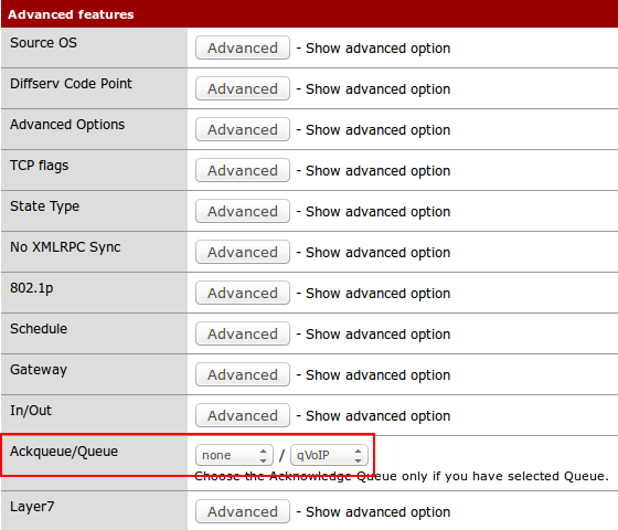 config floating QoS queue pfSense
