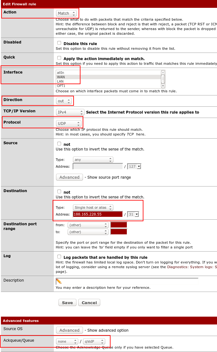 pfSense floating rules QoS