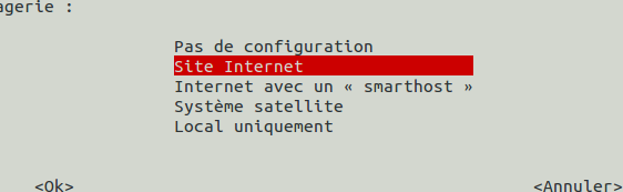 Installation de postfix